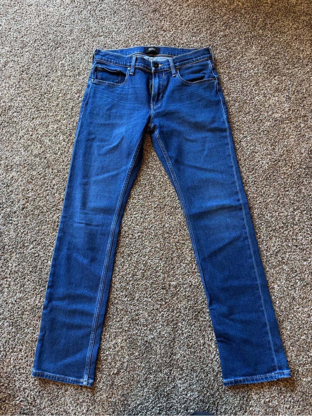 PAIGE Men’s Slim Straight Jeans in Deep Blue Wash